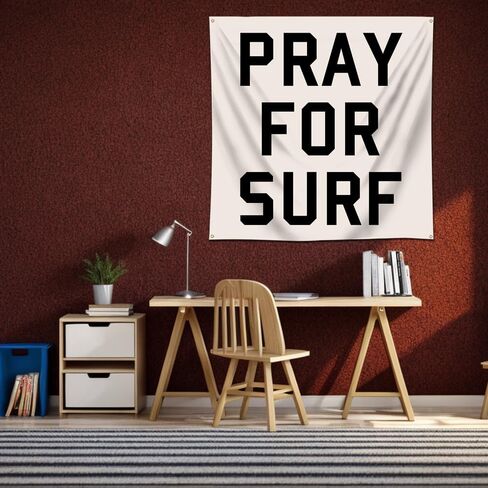 لافتة مور براي لركوب الأمواج، اقتباسات ملهمة، علم معلق على الحائط لديكور غرفة النوم in Kuwait