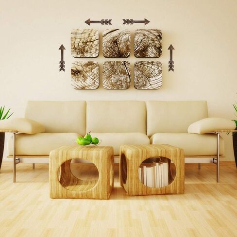 N/A 4 PCS Rustic Wood Arrow Sign Wall Decor Dark Wooden Arrows Farmhouse And Home Hanging Decoration for Home Or Wedding in Saudi Arabia