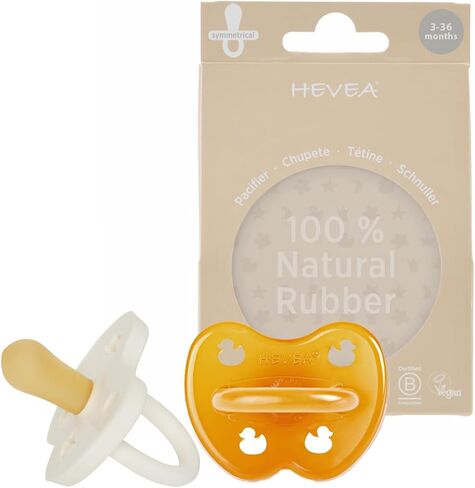 لهاية من المطاط الطبيعي من هيفيا، متماثلة، من 3 إلى 36 شهرًا - عبوتان - أبيض حليبي وطبيعي in Kuwait