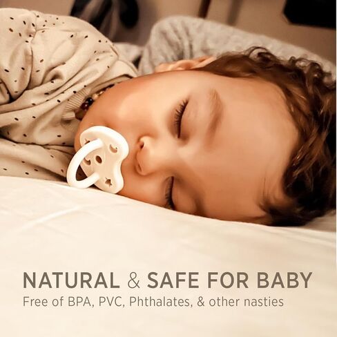 لهاية من المطاط الطبيعي من هيفيا، متماثلة، من 3 إلى 36 شهرًا - عبوتان - أبيض حليبي وطبيعي in Kuwait