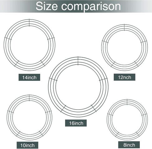 15 Pieces Metal Wire Wreath Frames Round Green Floral Wire Wreaths Flat Wire Wreath Making Rings Holiday Wire Wreath Forms for Christmas New Year Valentine's Day Wreath Garland, 8 Inches in Saudi Arabia