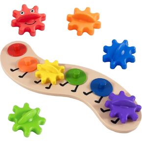 Rainbow Caterpillar Gear Toy - Teaches Color Names & Matching - Spinning Rainbow Baby Toy - Toddler Puzzle in Saudi Arabia