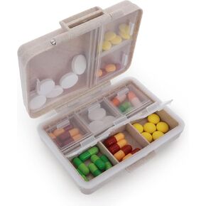 Sibba 1 PC Personal Pill Dispenser Organizer Medicine Box Mini Compartments Container Cute Portable Case Holder Reminders for Purse Daily Office Travel Pack in Kuwait