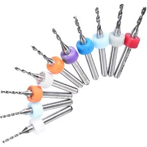 CoCud Micro PCB Drill Bits, 1/8" Shank 1.1mm-2.0mm Cutting Edge, Print Circuit Board Drill Bit - (Applications: for CNC Drilling Engraving Machine), 1-Set (10-Pieces) in Saudi Arabia