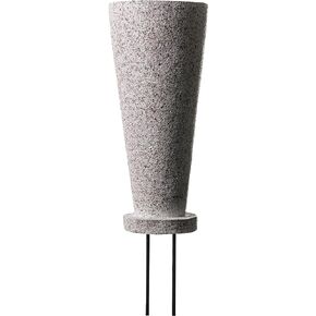 Everlasting Silk Flowers Cemetery Vase with Stakes - Plastic Flower Vases with 2 Ground Spikes, Draining Holes - for Garden, Lawn, Yard - Memorial Grave Decorations 12.7x3.4x3.9, Grey Granite Design in Saudi Arabia