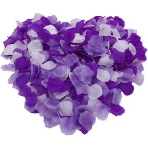 Joinwin 1200 PCS Purple Lavender White Mixed Artificial Silk Rose Petals for Wedding Party Favors Decoration and Vase Home Decor Wedding Bridal Decoration in Kuwait