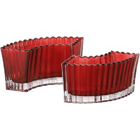 MCMCNCUIU Crystal Vases for Centerpieces, Flower Vases for Wedding Centerpieces, Amber Glass Vases for Flowers, Small Glass Vases, Decorative Vases for Living Room, Dining Table, Office, Set of 2