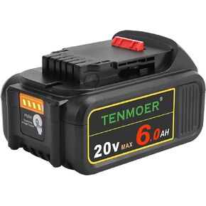 TENMOER 6.0Ah Compatible with Dewalt 20V 6.0Ah Battery Replacement for Dewalt 20V Batteries DCB203 DCB204 DCB206 in Kuwait