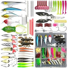 مجموعة طُعم صيد الأسماك في المياه العلوية من SBBUFFLURE للمياه العذبة، طُعم بلاستيكي ناعم، ملحقات صيد الأسماك، صناديق أدوات، ملاعق الصيد، طعوم السباحة، طعوم البلمة، الطعم الكرنك، VIB in Kuwait