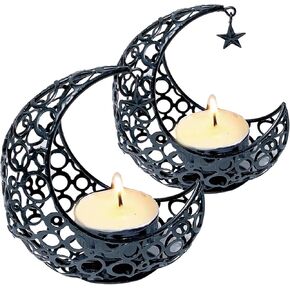 Moon Candle Holder, Tea Light Candle Holder, Gold Metal Candle Holder for Home Decor
