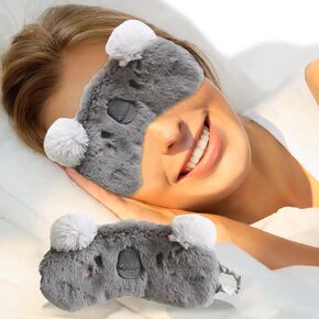 قناع نوم للنساء والرجال، غطاء عين حريري للنوم، نمط كوالا ابداعي للعينين، غطاء عين للنوم للسفر والقيلولة واليوغا ونوبات الليل in Kuwait