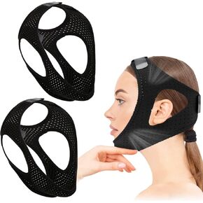 قطعتان من حزام الذقن لمستخدم Cpap، حزام الذقن قابل للتعديل لمكافحة الشخير، حل الشخير بحزام الذقن Cpap المسامي، يمنع الشخير بشكل فعال، ولن يلتصق بشعرك in Kuwait