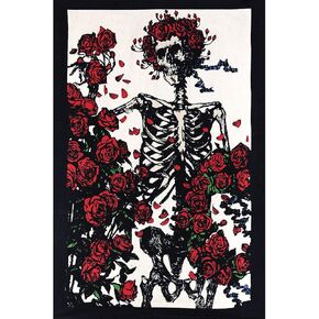 Sunshine Joy 3D Grateful Dead Mini Tapestry Skeleton & Roses Wall Art 30x45 Inches in Saudi Arabia