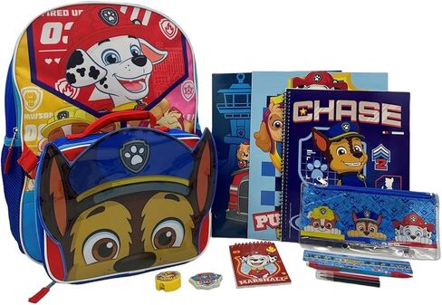 Fast Forward Nickelodeon Paw Patrol 16" Backpack with Lunch Box Set - 13 Piece Bundle with Variety School Supplies Including Pencil Case, Notebook, Folders and More in Saudi Arabia