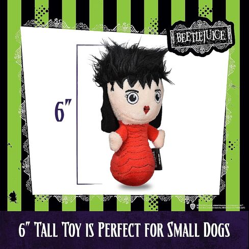 WARNER BROS Horror Movies Beetlejuice and Lydia 2 Pc Plush Figure Dog Toys, 6 Inch | Small Dog Toy Beetlejuice Merchandise | Lydia from Beetlejuice Cartoon Squeaky Dog Toy Dog Chew Toy for Halloween in Saudi Arabia