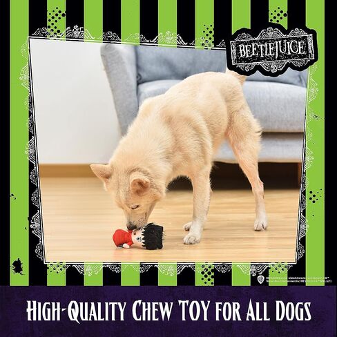 WARNER BROS Horror Movies Beetlejuice and Lydia 2 Pc Plush Figure Dog Toys, 6 Inch | Small Dog Toy Beetlejuice Merchandise | Lydia from Beetlejuice Cartoon Squeaky Dog Toy Dog Chew Toy for Halloween in Saudi Arabia