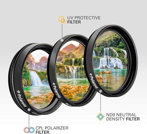 Polaroid Optics 55mm 3-Piece Filter Kit Set [UV,CPL, Neutral Density] includes Nylon Carry Case – Compatible w/ All Popular Camera Lens Models. in Saudi Arabia