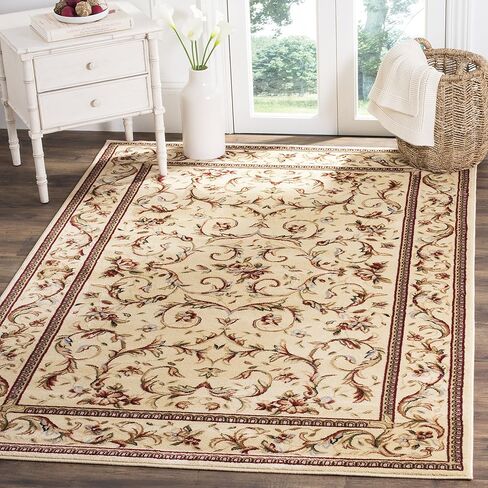 سجادة SAFAVIEH Lyndhurst Collection Accent - 4 × 6 بوصة، عاجي وعاجي، تصميم ملتف، لا يتساقط ويسهل العناية به، مثالي للمناطق ذات حركة المرور العالية في المدخل، وغرفة المعيشة، وغرفة النوم (LNH322A) in Saudi Arabia