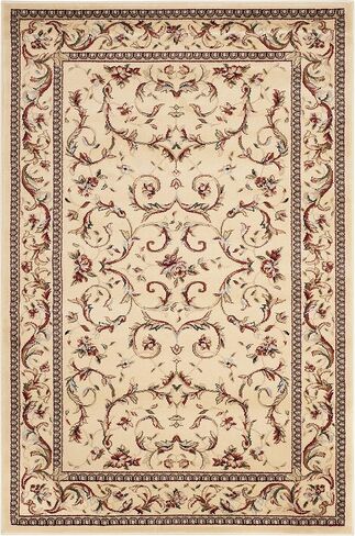 سجادة SAFAVIEH Lyndhurst Collection Accent - 4 × 6 بوصة، عاجي وعاجي، تصميم ملتف، لا يتساقط ويسهل العناية به، مثالي للمناطق ذات حركة المرور العالية في المدخل، وغرفة المعيشة، وغرفة النوم (LNH322A) in Saudi Arabia