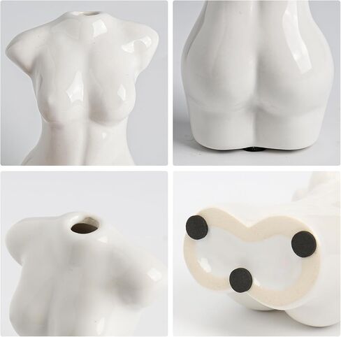 Briful 2PCS Body Vase Female Form for Home Decor, Body Shaped Sculpture, Cute Bud Flower Vase for Minimalist Decor, Morden Chic Decor, Boho Room Decor, Feminist Decor, Ivory in Saudi Arabia