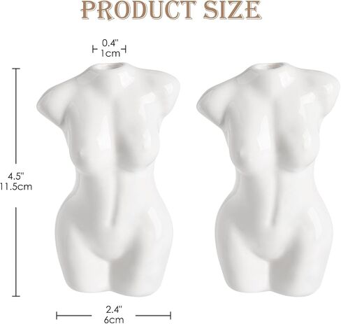 Briful 2PCS Body Vase Female Form for Home Decor, Body Shaped Sculpture, Cute Bud Flower Vase for Minimalist Decor, Morden Chic Decor, Boho Room Decor, Feminist Decor, Ivory in Saudi Arabia