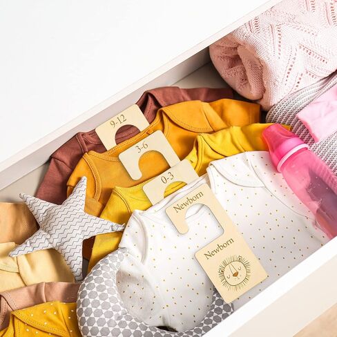 والين فواصل مقاسات خزانة الاطفال من 7 قطع، منظم خزانة خشبي معلق على شكل حيوانات لطيفة لحديثي الولادة الى 24 شهر، منظم خزانة ملابس اطفال سميك مع شنطة مخملية وردية للمنزل والحضانة وملابس الاطفال in Kuwait