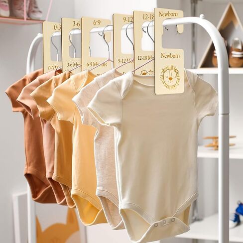 والين فواصل مقاسات خزانة الاطفال من 7 قطع، منظم خزانة خشبي معلق على شكل حيوانات لطيفة لحديثي الولادة الى 24 شهر، منظم خزانة ملابس اطفال سميك مع شنطة مخملية وردية للمنزل والحضانة وملابس الاطفال in Kuwait