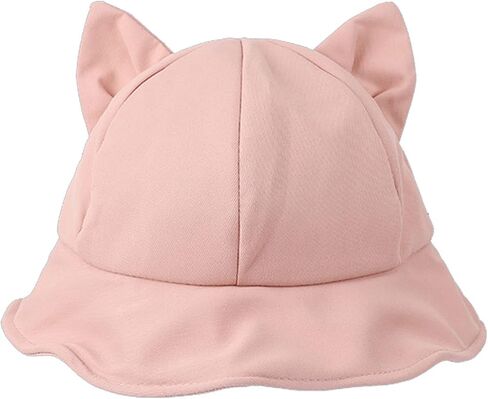 Ladies Cat Ears Bucket Hat Solid Color Fisherman Hat for Women Folding Sun Hat Y2K Style in Saudi Arabia