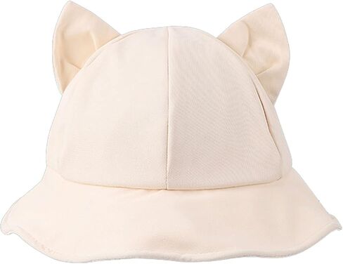 Ladies Cat Ears Bucket Hat Solid Color Fisherman Hat for Women Folding Sun Hat Y2K Style in Saudi Arabia