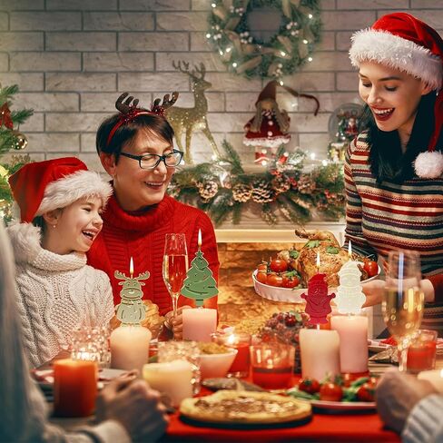 4pcs Christmas Themed Candles, 2.56" in Candle Length Christmas Cake Candles Elk Snowman Xmas Tree Santa Claus Shaped Birthday Cake Candles for Winter Holiday Party Home Gathering in Saudi Arabia