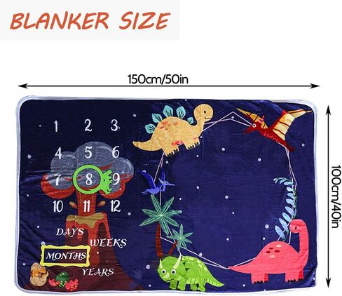 DILIMI طفل شهري بطانية ديناصور لينة الفانيلا الحضانة بطانية للبنين التصوير الخلفية بطانيات in Kuwait