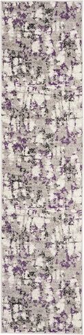 سجادة SAFAVIEH Skyler Collection Accent - 4 × 6 بوصة، رمادي وأرجواني، تصميم تجريدي حديث، لا يتساقط ويسهل العناية به، مثالي للمناطق ذات حركة المرور العالية في المدخل، وغرفة المعيشة، وغرفة النوم (SKY193R) in Saudi Arabia