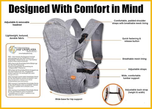 حاملة الأطفال Dreambaby Oxford قابلة للتعديل 3 في 1 - غطاء أطفال مريح وأنيق لحديثي الولادة وحتى الأطفال الصغار - مناسب للأطفال الذين يتراوح وزنهم بين 7.5 و33 رطلاً (من عمر 3 إلى 12 شهرًا تقريبًا) in Saudi Arabia