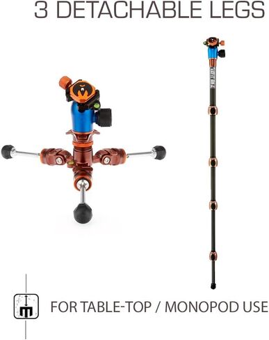 3 Legged Thing Albert Kit 2.0 Carbon Fiber Compact Travel Tripod System with AirHed Pro Ballhead - Metallic Slate Grey (ALBERTKITGREY2) in Saudi Arabia