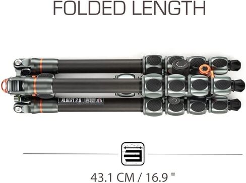 3 Legged Thing Albert Kit 2.0 Carbon Fiber Compact Travel Tripod System with AirHed Pro Ballhead - Earth Bronze (ALBERTKIT2) in Kuwait