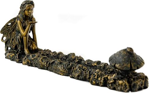 Top Collection Fairy and Mushroom Incense Holder-Hand Painted Mythical Creature with Bronze Finish Look - 10-Inch Collectible Figurine in Saudi Arabia