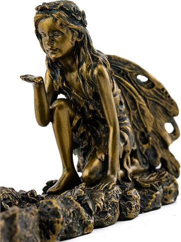 Top Collection Fairy and Mushroom Incense Holder-Hand Painted Mythical Creature with Bronze Finish Look - 10-Inch Collectible Figurine in Saudi Arabia