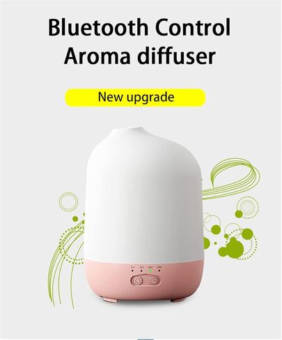 موزع روائح الزيوت العطرية من Zoeson - تحكم في تطبيق الهاتف الذكي، موزع روائح عطرية تلقائياً لغرفة النوم/المكتب/الرحلة (300 مل) (وردي) in Kuwait