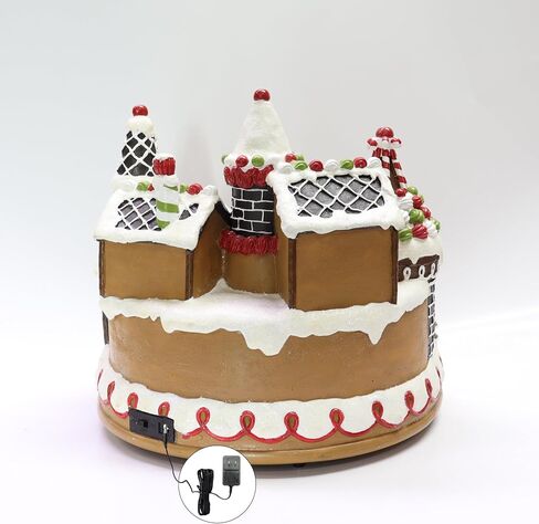MOMENTS IN TIME Polyresin LED & Musical Gingerbread Train Station with Animated Train Light up, Musical with Animated. UL/DC12V/800mA Adaptor (Included) in Saudi Arabia