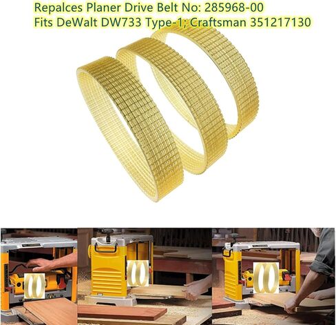 حزام محرك المسوي 285968-00 يناسب DeWalt DW733، Craftsman 351.217130، 6 أضلاع (3 عبوات) in Kuwait