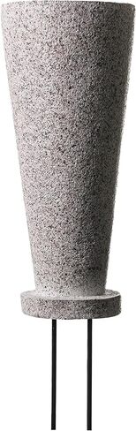 Everlasting Silk Flowers Cemetery Vase with Stakes - Plastic Flower Vases with 2 Ground Spikes, Draining Holes - for Garden, Lawn, Yard - Memorial Grave Decorations 12.7x3.4x3.9, Grey Granite Design in Saudi Arabia