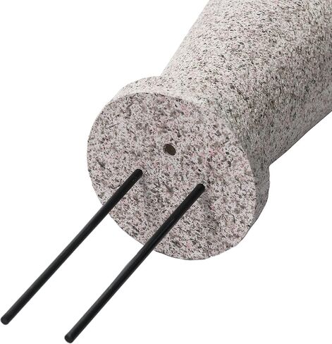 Everlasting Silk Flowers Cemetery Vase with Stakes - Plastic Flower Vases with 2 Ground Spikes, Draining Holes - for Garden, Lawn, Yard - Memorial Grave Decorations 12.7x3.4x3.9, Grey Granite Design in Saudi Arabia