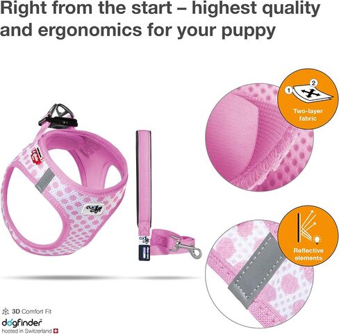 Curli Puppy Harness Vest Air Mesh with Lead in Kuwait
