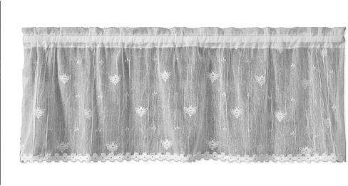 Heritage Lace Bee Valance with Trim, 45 by 15", White in Saudi Arabia