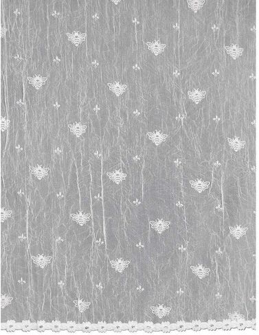 Heritage Lace Bee Valance with Trim, 45 by 15", White in Saudi Arabia