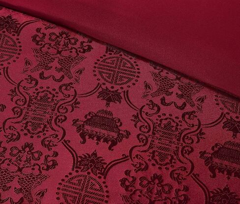 مجموعة Chezmoi Collection Vienna ستائر/ستائر نافذة مطرزة بالزهور مكونة من 4 قطع مع ظهر شفاف، ستارة قصيرة، شرابات، بني داكن داكن in Kuwait