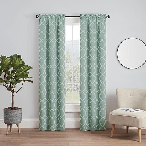 PAIRS TO GO Vickery Modern Decorative Rod Pocket Window Curtains for Bedroom or Living Room (Double Panel), 28" x 84", Gray in Kuwait