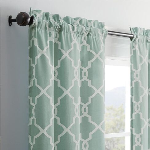 PAIRS TO GO Vickery Modern Decorative Rod Pocket Window Curtains for Bedroom or Living Room (Double Panel), 28" x 84", Gray in Kuwait