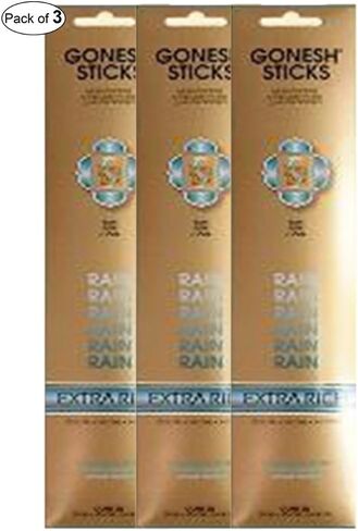 Gonesh Incense Extra Rich- Rain (20 Sticks in 1 Pack) (Pack of 3) in Saudi Arabia