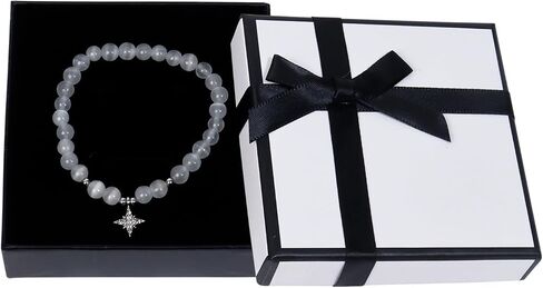 Nwvuop 2 Pack Small Gift Box with Lids, 9× 9× 3cm Bracelet Necklace Gift Box Jewelry Gift Boxes with Lids for Birthday Mother’s Day Valentine’s Day, White in Saudi Arabia